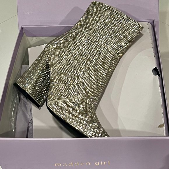 Madden Girl Cody-R Women's Ankle Boot Med Metallic - Disco Ball Boots - Picture 6 of 8